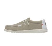 HEYDUDE Wally Braided para Hombre - Zapatos Casual - Parte Superior Textil Transpirable, Cordones de Algodón Trenzado, Diseño Fácil de Poner, Suela Ligera y Flexible,Blanco,44