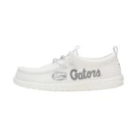 HEYDUDE Wally Collegiate Whites, zapatos para hombre, mocasines sin cordones, cómodos y ligeros, Florida Gators Blanco/Naranja, 49.5 EU