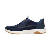 HEYDUDE Wally Drift Classic - Mocasines para hombre, cómodos y ligeros, Chaqueta de malla azul marino/blanco, 42 EU