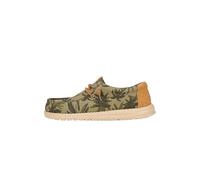 HEYDUDE Zapatillas sin cordones para hombre Wally Palm Jute Burnt Olive/Ginger Brown 43