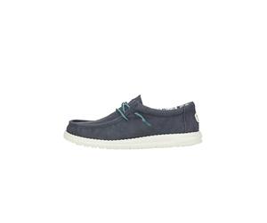 HEYDUDE Wally Waxed Canvas - Zapatos Estilo Mocasín para Hombre, Navy, 42