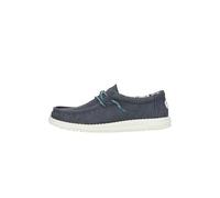 HEYDUDE Wally Waxed Canvas - Zapatos Estilo Mocasín para Hombre, Navy, 44