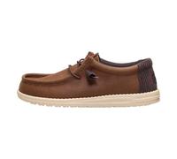 HEYDUDE - Wally Waxed Casual para Hombre - Zapatos Casuales sin Cordones - Estilo mocasín, marrón, 41