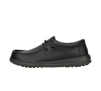 HEYDUDE Wally Work CE - Mocasines sin Cordones para Hombre | Zapatos de Trabajo Ligeros con certificación CE | Suela Impermeable y Antideslizante, Malla Negra, 44 EU