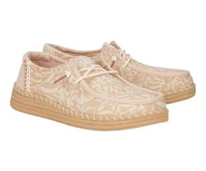 HEYDUDE Wendy Alpargatas Retro Palm, zapatos mocasines Fashion Moda Casual, Pale Pink White, 40 EU
