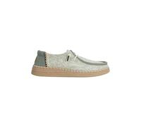 HEYDUDE - Wendy Espadrille Retro Palm, Zapatos sin Cordones para Mujer, Celadon Green/White, 40