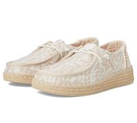 Hey Dude - Wendy Espadrille Retro Palm, Zapatos sin Cordones para Mujer, Pale Pink/White, 39