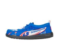 HEYDUDE X NASCAR - Mocasines sin cordones para hombre, cómodos y ligeros, Azul eléctrico, negro, 44 EU
