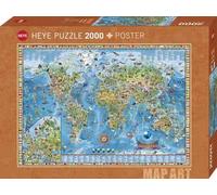 Heye 29846 Amazing World Standart 2000 Piezas, Map Art, Incluye póster