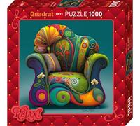 HEYE, Easy Chair, Relax!, Puzzle de 1000 Piezas, Rompecabezas de Arte, promueve la concentración, Rompecabezas IQ, Alfombra de Rompecabezas, tamaño desplegado: 50 x 70 cm