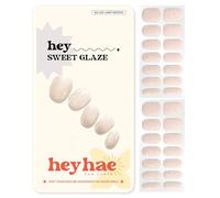 Heyhae Tiras de uñas de gel semicuradas, no necesita lámpara LED, verano, sólido, amarillo, fácil de aplicar y quitar, calidad de salón, incluye 28 tiras, 1 almohadilla de preparación, lima de uñas y