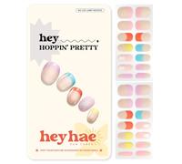 heyhae Tiras de uñas de gel semicuradas, uñas de primavera, no necesita lámpara LED, fáciles de aplicar y quitar, incluye 28 tiras, 1 almohadilla de preparación, 1 lima de uñas y 1 palo de madera,