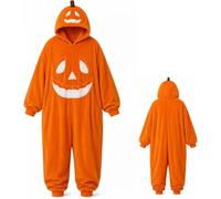 Heyhaho 2026 New Pumpkin Jack O Lantern Hooded Onesie Costume，L