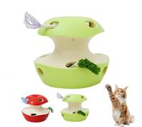 Heyhaho Cat Puzzle Toy Apple Shaped, 2026 Upgrade Interactive Apple Toy for Cat, 2-Level Modes with 10 Holes, Rechargeable for Kittens Adult Cats Toys (Green)