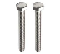 Heyiarbeit M12 Perno hexagonal M12-1,75 x 100 mm UNC Tornillos de cabeza hexagonal 304 Acero inoxidable totalmente roscados Tornillos de grifo hexagonal 2 piezas