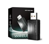 HEYINCAR+ Adaptador Inalámbrico, Diseño Compacto, Adaptador Automático Inalámbrico CarPlay/Android, CarPlay y AndroidAuto, Compatible con CarPlay con Cable Authentic/Android Auto, Bluetooth/Música