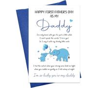 HEYINSHEN Tarjeta divertida para el primer día del padre, tarjetas de regalo para el primer día del padre con sobre, tarjetas de feliz primer cumpleaños como mi papá, tarjeta de cumpleaños con
