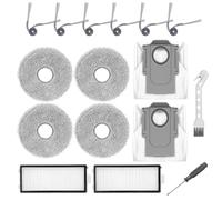 Heykewi Kit de Accesorios de Repuesto para Roborock Saros Z70 Robot Aspiradora Accesorios, 6 Cepillos Laterales, 4 Toallitas, 2 Filtros, 2 Bolsas para el polvo, 1 Cepillo de limpieza, 1 Destornillador
