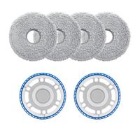 Heykewi Paños de fregona con Soporte de Repuesto Para Ecovacs Deebot Mini Robot Aspirador, 2 Porta Toallitas, 4 Paños de Mopa