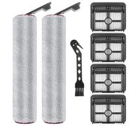 Heykewi Rodillo de cepillo de repuesto y Filtros HEPA para Dreame H12 Pro FlexReach/H15 Pro/H15 Mix/H15 FoamWash/H15s/T12 Pro-A Aspirador en seco y húmedo, 2 cepillos giratorios, 4 filtros HEPA