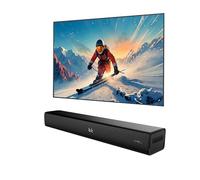 Heymell Compact Pequeño 60cm 2.1ch Barra de Sonido TV/Bluetooth/PC/Proyector,120W Soundbar con subwoofer Integrado, Mejorador de Diálogo Altavoz TV Óptica/Aux.