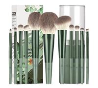 HEYMKGO Set Brochas de Maquillaje Profesional Pinceles Maquillaje Makeup Brushes Synthetic Kabuki con Contenedor Redondo para Base de Maquillaje Rubor Sombra de Ojos Poder Facial