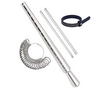 HEYMOUS Herramienta de medición de anillos redondos de mandril, herramienta de medición de tamaño de anillo, medidor de tamaños, dedo US 1-13 con medio tamaño