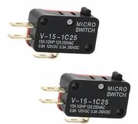 HeyNana - Micro interruptor V-15-1C25 SPDT Tipo botón paquete de 2 Final de Carrera (Micro)
