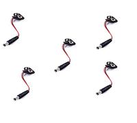 HeyNana Pack de 5 Conectores de botón de batería de 9 V, 2,1 x 5,5 mm, Enchufe CC, Enchufe de alimentación para batería, Clip
