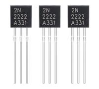 HeyNana Transistor NPN 2N2222, 600mA 40V TO-92, Pack de 50 Unidades, para Aplicaciones de Conmutación y Amplificador