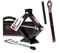 HEYNER® Gato hidráulico de tijera con extensión de carraca, manivela y almohadilla de goma, 1,5 t, incluye funda