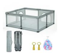 Heyo.Ja Parque infantil plegable, pop up con malla portátil | Montaje rápido y plegable, rejilla de seguridad para interior y exterior (127 x 127 x 67 cm)