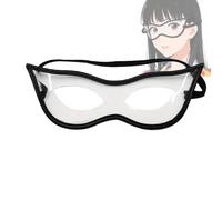 Heyokoy Máscara ocular transparente con borde negro, impermeable, antivaho y antipolvo, adecuada para el uso diario como accesorio decorativo.