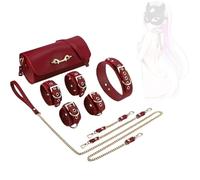 Heyokoy Pulsera de cuero rojo oscuro y cadena metálica, diseñada para un ajuste ceñido que resulta suave al contacto con la piel sin causar irritación.