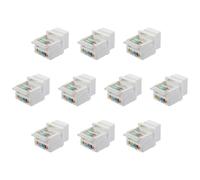 heyous 10 adaptadores de conector de escalera RJ45 blanco Cat5e sin herramientas, conector de módulo de red Super Categoría 5 para cable Ethernet de Internet, soporte a presión con patrón de cableado