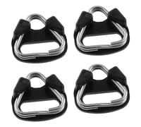 Heyous 2 pares de 4 anillos triangulares de acero inoxidable de acero inoxidable para correa de cámara, adaptador de anillo dividido de riángulo, gancho de plástico para correa de hombro de cámara
