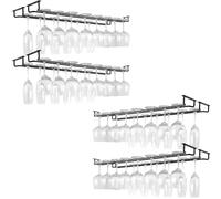 HEYOUTH Colgador de Copas de Vino,Wine Glass Holder,Colgador de Copas Para Bar,8 piezas 40cm Soporte para Copas de Vino de Pared Con Tornillos Soporta 64-80 Copas para Familia, Restaurante, Hotel Bar