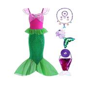 HEYOUTH Disfraz Sirena Niña Princesa Ariel Sirena para Niñas Talla 3 a 10 años (3-4 Years(110))