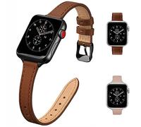 HEYOZURY 2 Paquetes Compatible con Apple Watch Correa Mujeres Slim 41mm 45mm 40mm 44mm 49mm Cuero Genuino Pulsera de Reemplazo Ultrafina Para iWatch Series 11/10/9/8/7/6/5/4/3/2/1/SE