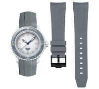 HEYOZURY Correa de Reloj Compatible con Blancpain x Swatch Fifty Fathoms 22mm Extremo Curvo de Goma Blanda Brazalete de Reemplazo para Hombres con Herramientas para Quitar