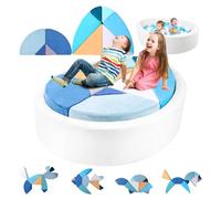 Heypappy Sofá de Juego Infantil 2 en 1 Forma de Huevo con Piscina de Bolas y Tangram - Sofás Modulares para Sala de Juegos, Fomentan la Creatividad