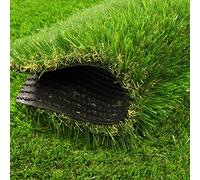 Heyroll Alfombra de césped artificial gruesa de 3 x 8 pies, 35 mm para interiores y exteriores, césped artificial para perros y mascotas, alfombra de césped sintético con agujeros de drenaje y