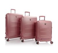 Heys EZ Fashion 4 ruedas Juego de maletas 3 piezas con pliegue de expansión rosa dorado