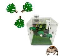 Heyshapeing Paquete de 3 repisas de madera natural con imanes para arañas saltarinas, accesorios magnéticos para arañas saltarinas (forma de hoja)