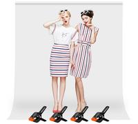 Heysily Fondo Fotografia Blanco 2x3m - Fondo de Foto Lavables para Cumpleaños, Estudio Fotografia, Streaming, Youtube y Producción de Video, Fondos Portátil y Plegable con 4 Terminales