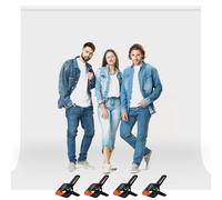 Heysily Fondo Fotografia Blanco 3x3m - Fondo de Foto Lavables para Cumpleaños, Estudio Fotografia, Streaming, Youtube y Producción de Video, Fondos Portátil y Plegable con 4 Terminales