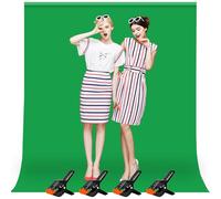 Heysily Fondo Fotografia de Pantalla Verde 2 x 3 m, Fondo de Foto de Pantalla Verde Croma para Estudio Fotografia, Streaming, Youtube y Vídeo, Fondos Plegable y Portátil con 4 Terminales