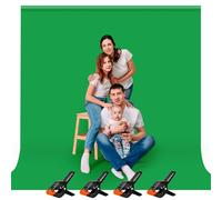 Heysily Fondo Fotografia de Pantalla Verde 3 x 3 m, Fondo de Foto de Pantalla Verde Croma para Estudio Fotografia, Streaming, Youtube y Vídeo, Fondos Plegable y Portátil con 4 Terminales