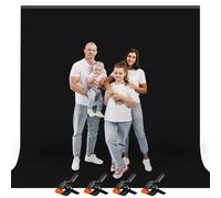 Heysliy Fondo de Pantalla Negro, 3x3M/9.8 x 9.8ft Chromakey Fondo de Pantalla Negro Fotografía, Portátil Plegable Foto Telón de Fondo para Estudio fotográfico, Streaming, Juegos, Youtube Videos