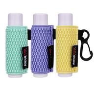 HEYSKAY 3 fundas para bálsamo labial, llavero compacto con clip en el soporte para lápiz labial, soporte para brillo de labios, llavero y mangas elásticas